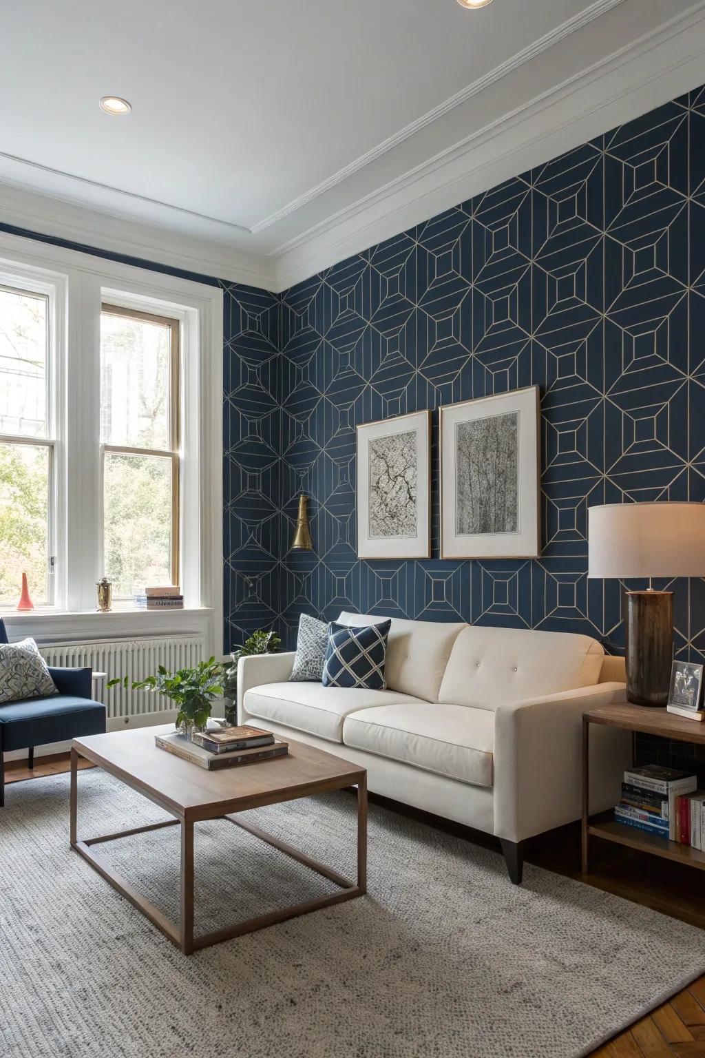 Geometric patterns add a modern edge to any space.