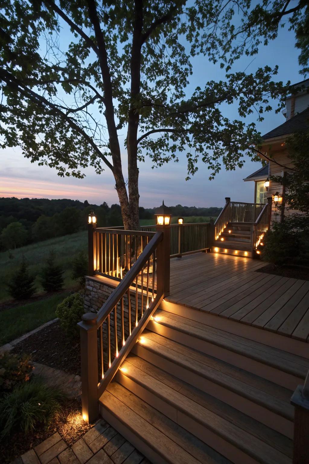 Railing lights add elegance and safety