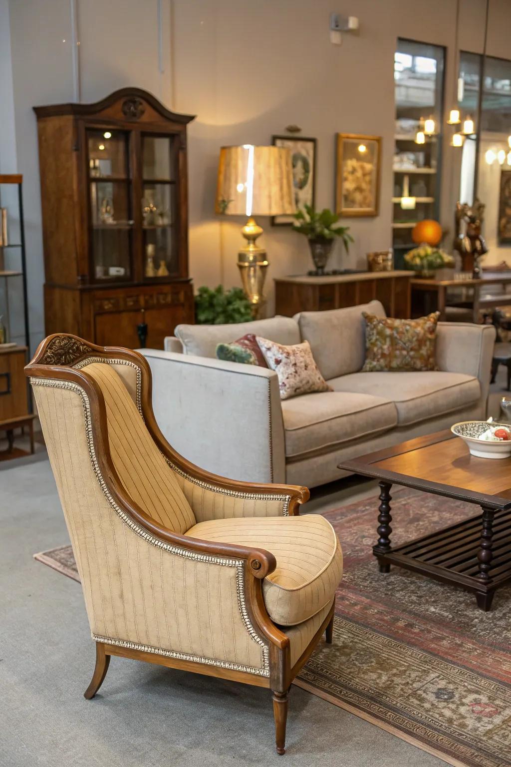 A harmonious blend of epochs: where historic meets modern in furniture design.