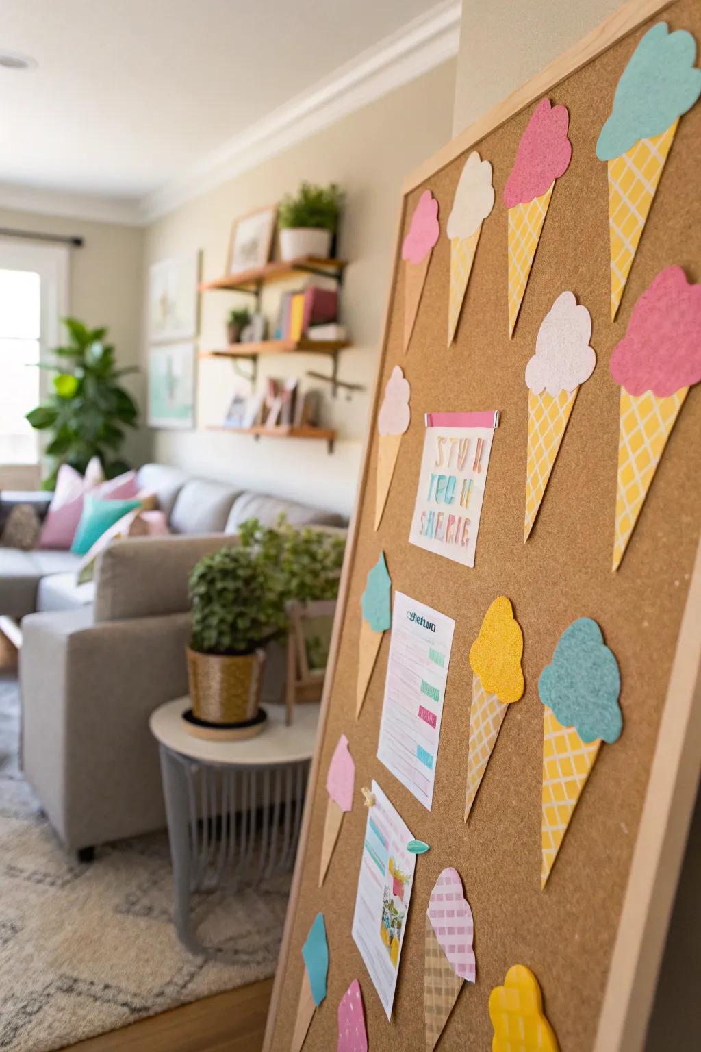 Cool off with a delightful ice cream-themed board.