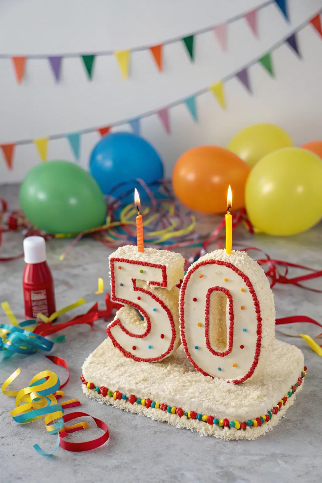 Blow out those candles and have the water sprayer ready for an exciting 50th!