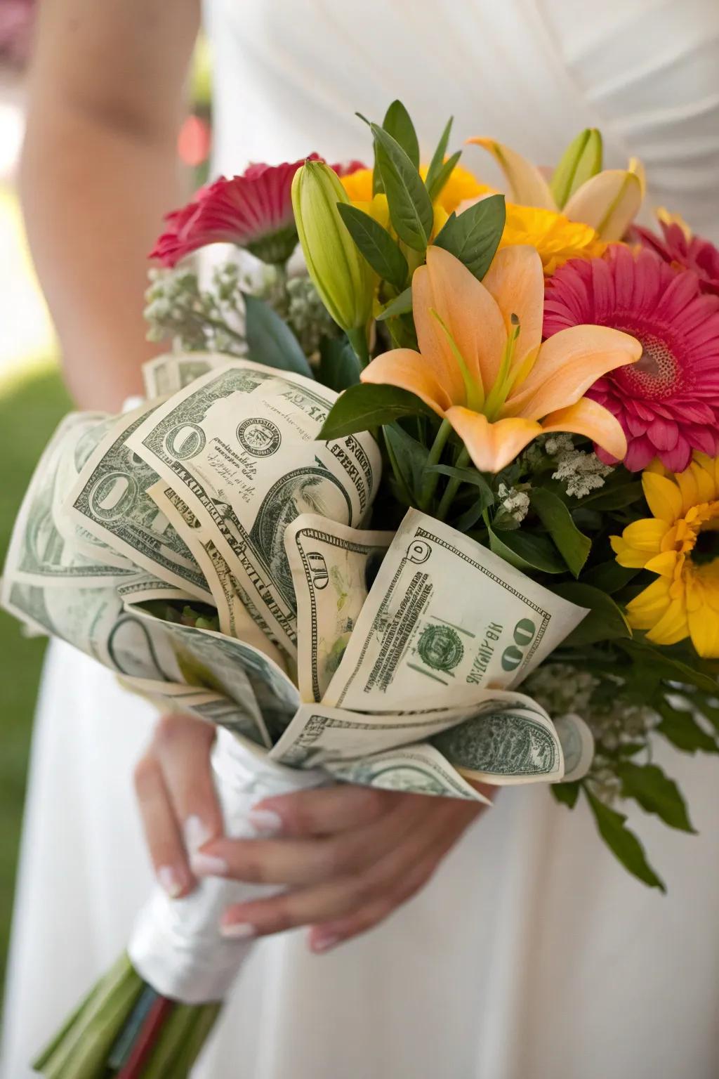 A unique money bouquet idea for graduates.