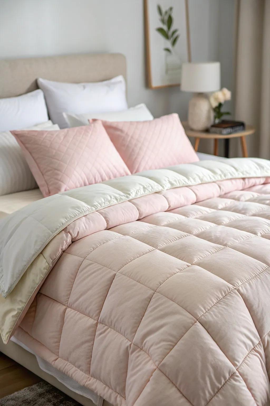 Layering your bedding adds to the hotel like luxury.
