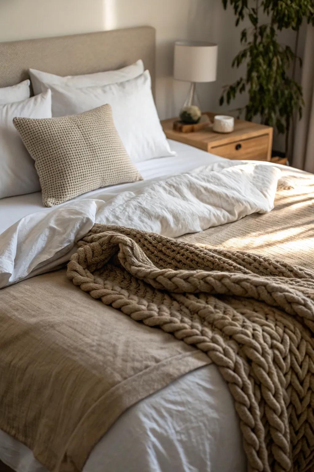 Different textures enhance the tactile experience of your bed.