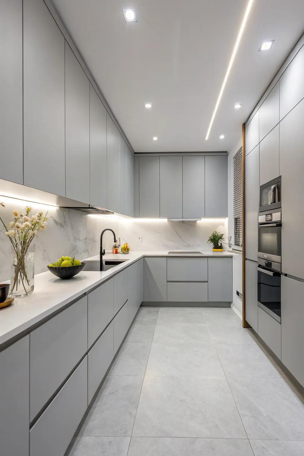 Simplicity reigns supreme in this minimalist kitchen design.