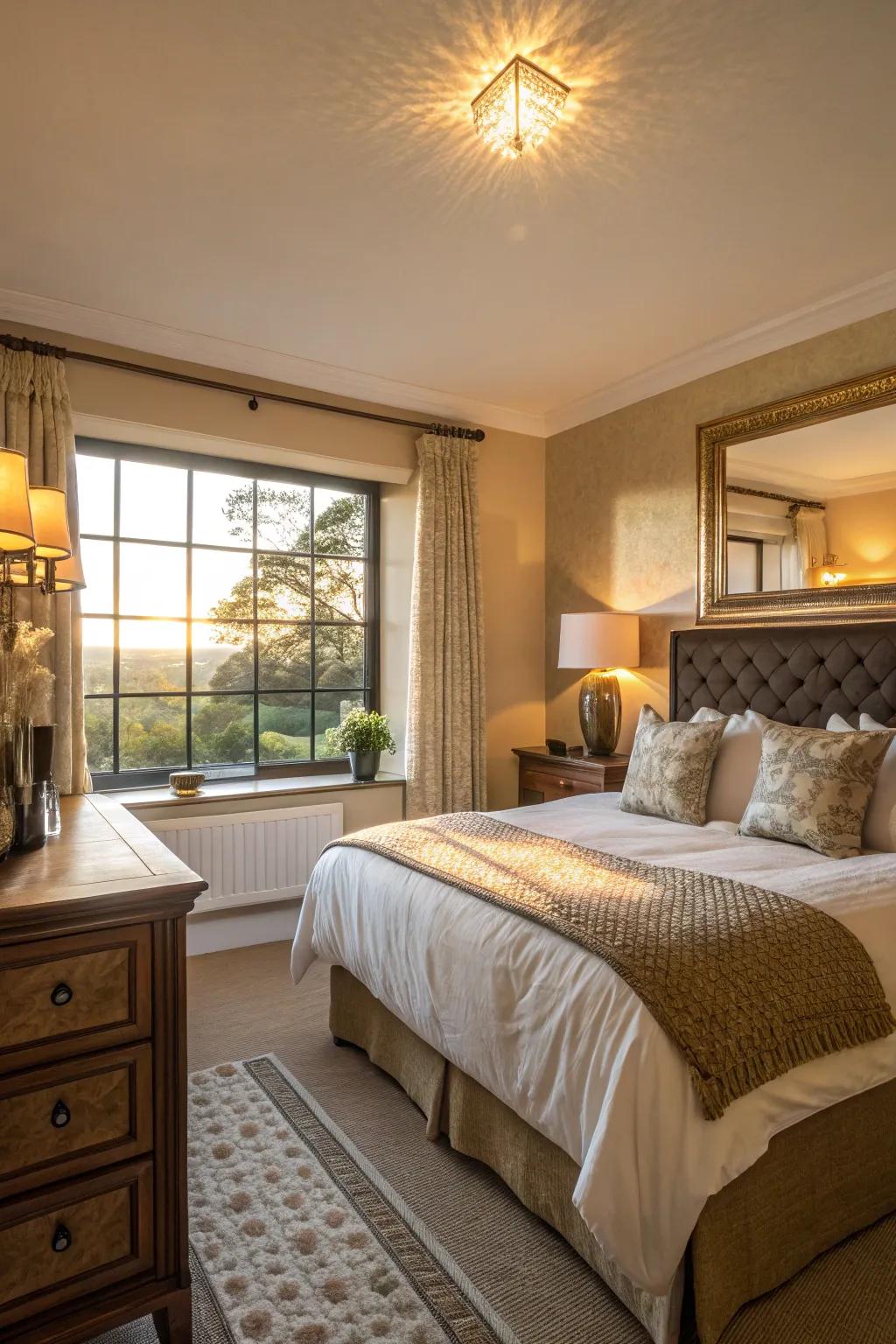 Strategically placed mirrors can enhance the natural light in any room.