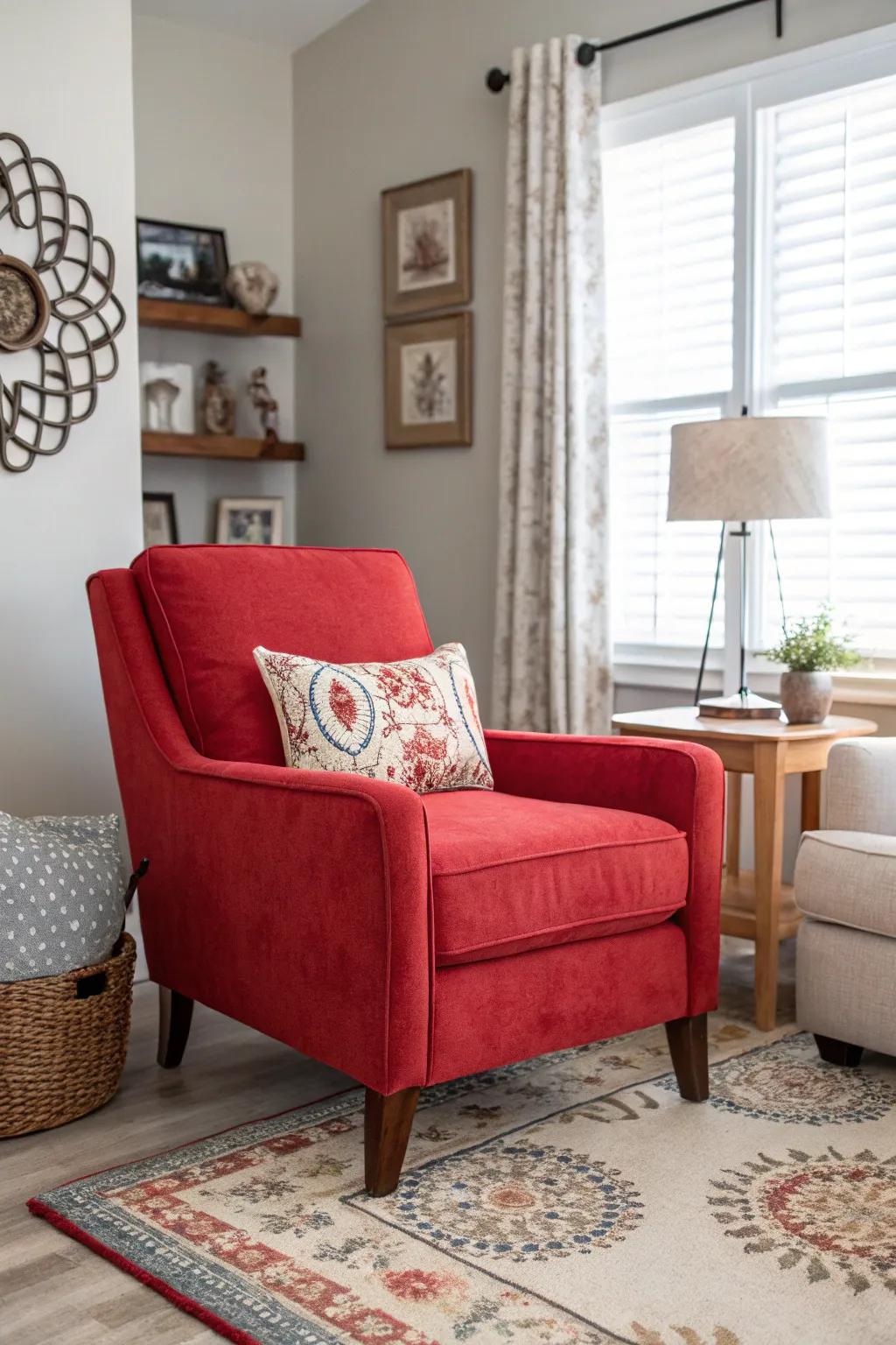 A brave side chair introduces a burst of color to any space.