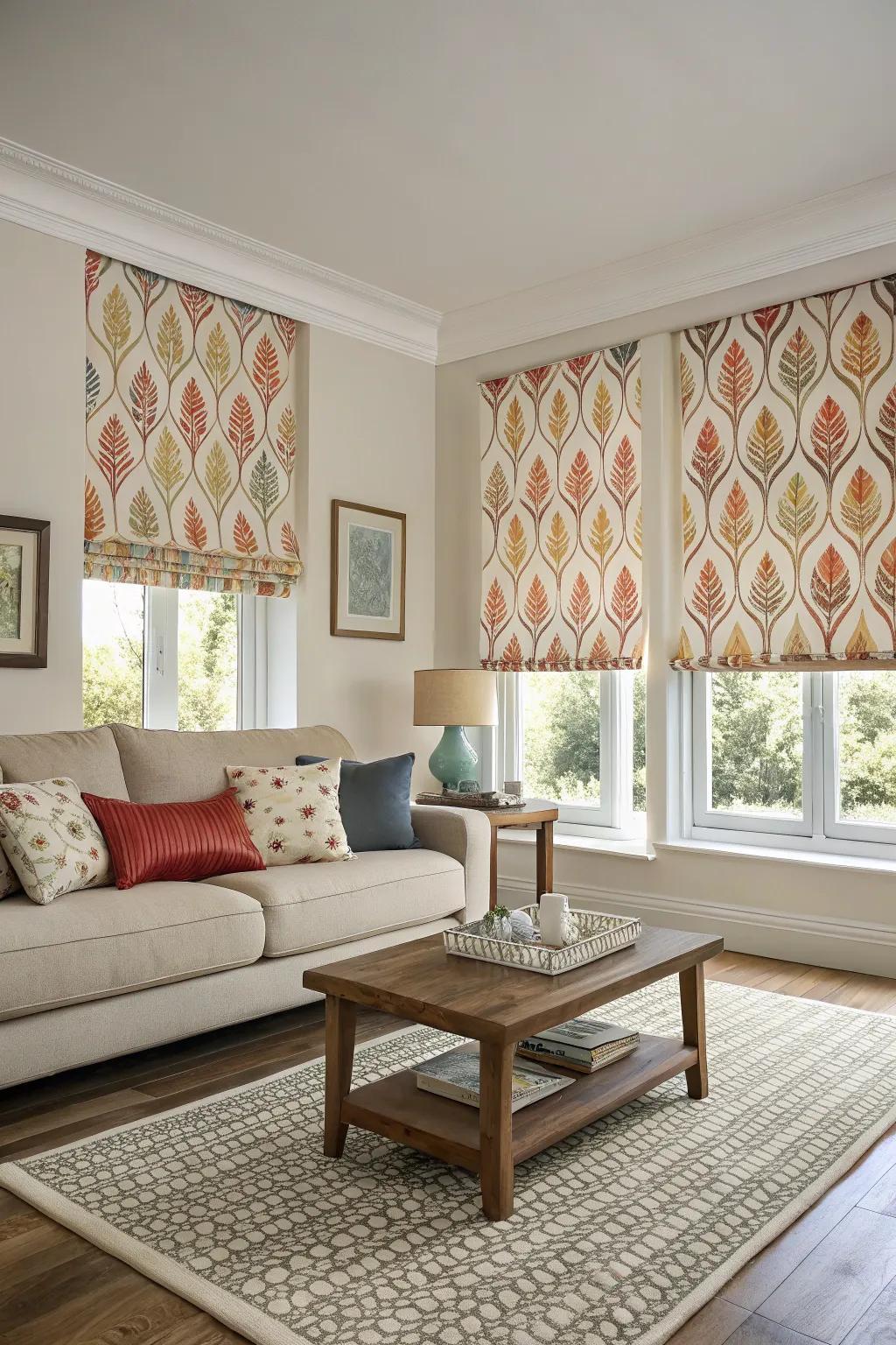 Designed window coverings infuse vitality into quiet rooms.