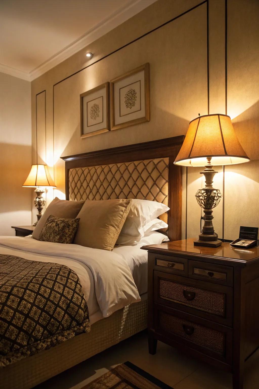 Warm shades establish the ideal atmosphere for unwinding.