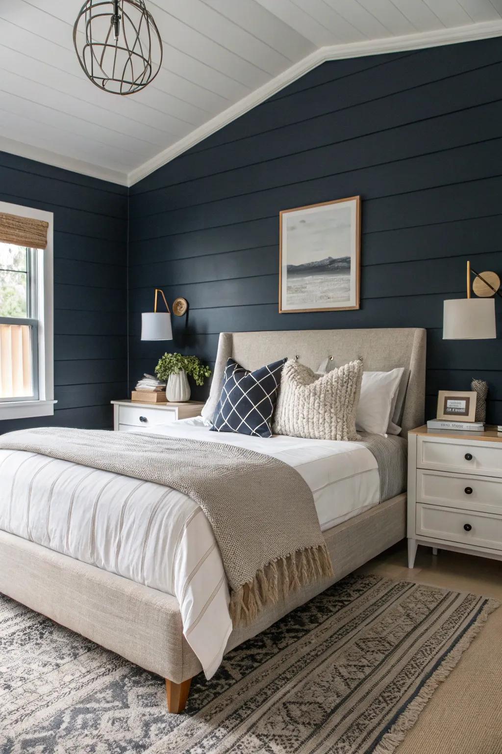 Plank walls in deep tones infuse a striking and dramatic touch to any personal space.