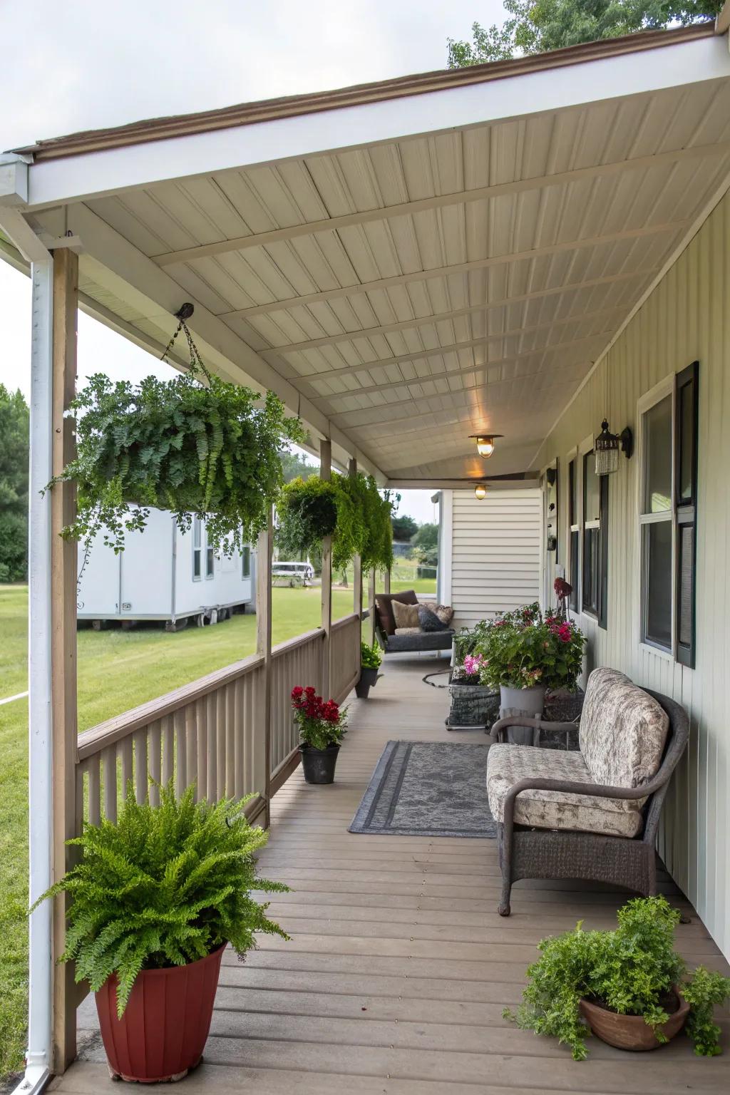 A roofed veranda allows you to revel in the outdoors irrespective of the weather.