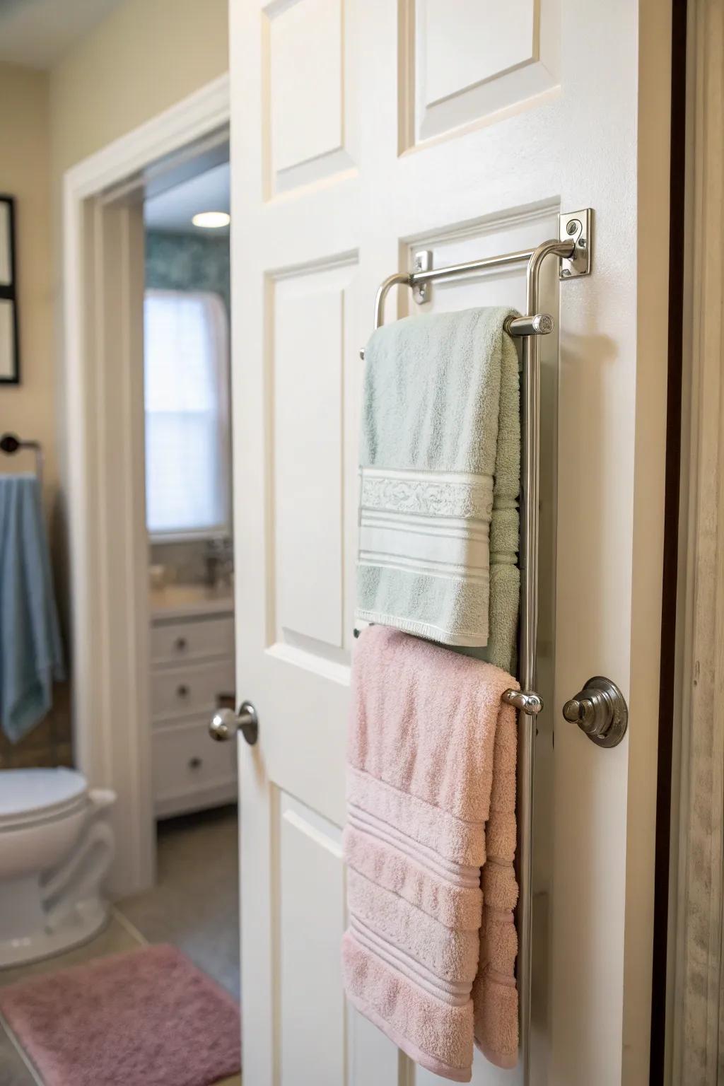Make good use of door space with clever over-the-door racks.