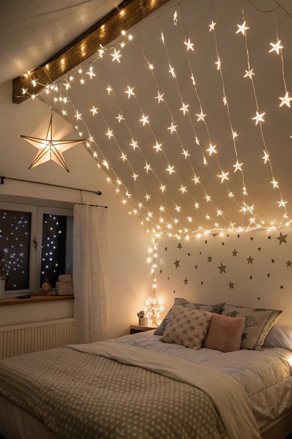 Sleep under a personal canopy of stars with LED ceiling lights.