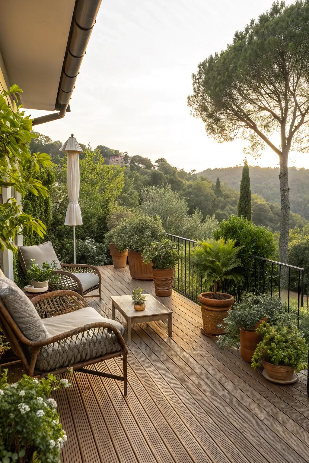 Wooden decking offers a warm and welcoming environment for your patio.