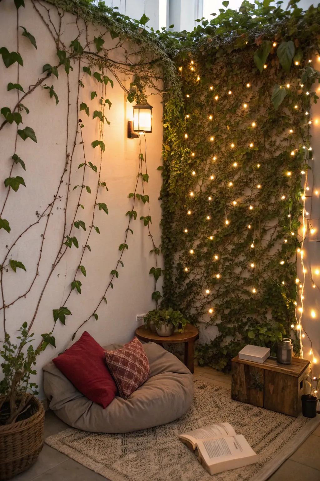 Add a touch of magic with vines and fairy lights.