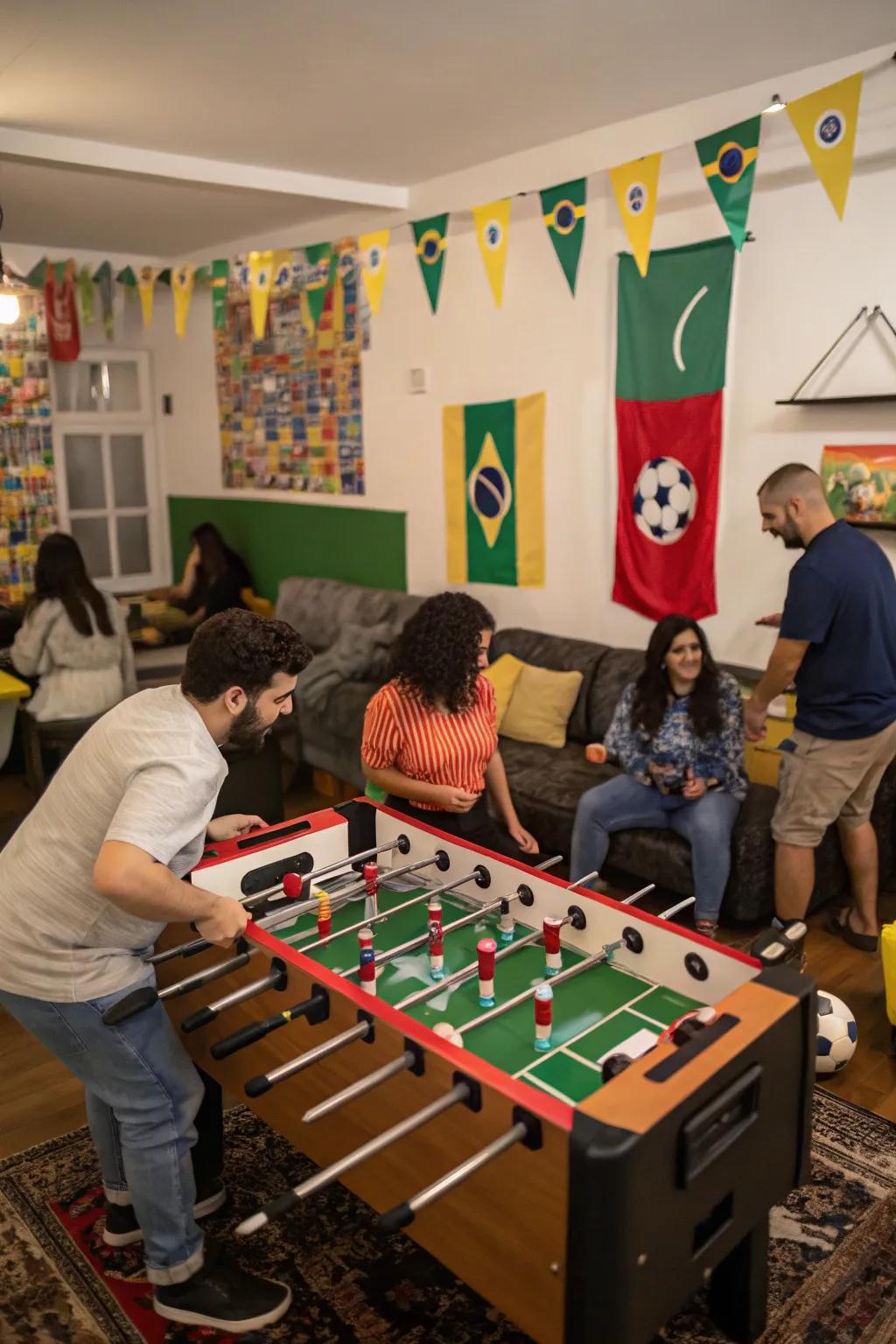 Attendees enjoying an exciting tabletop game during a Global Games celebration.