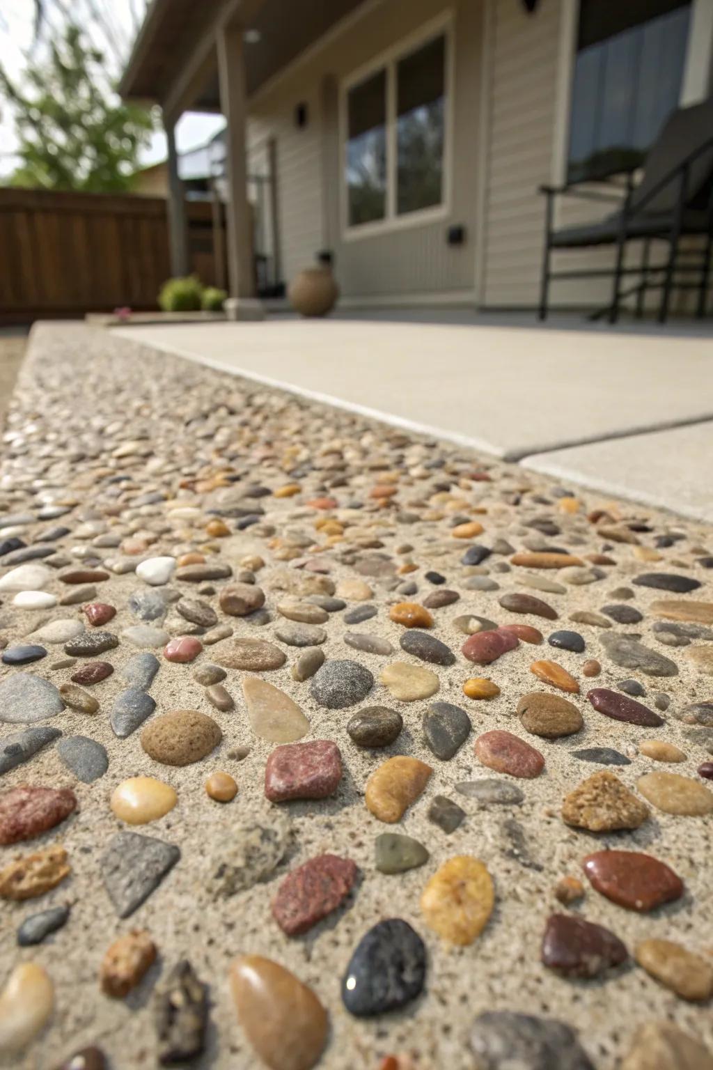 A unique aggregate mix for a custom patio appearance.