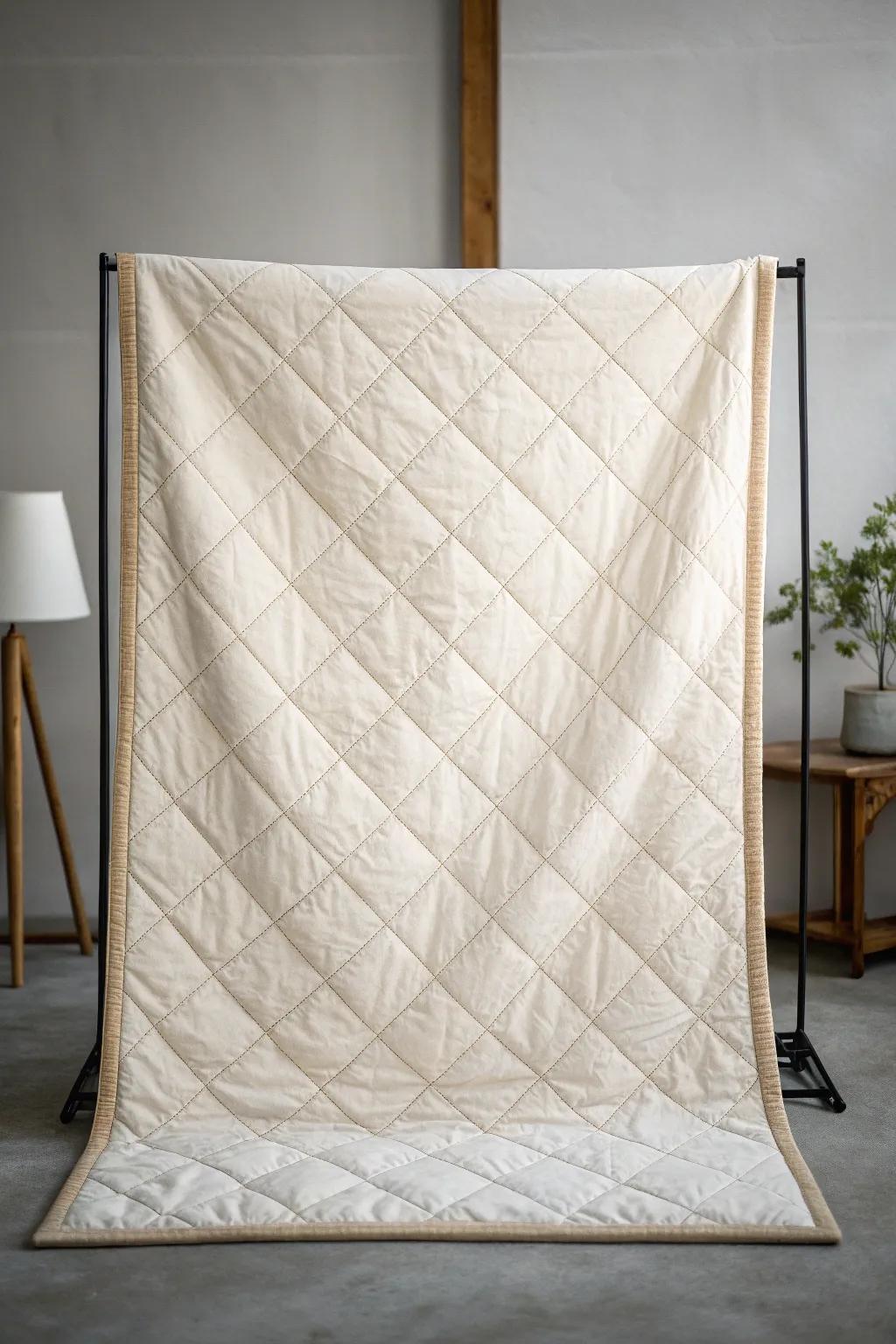 Invisible quilting offers a clean, distraction-free finish.