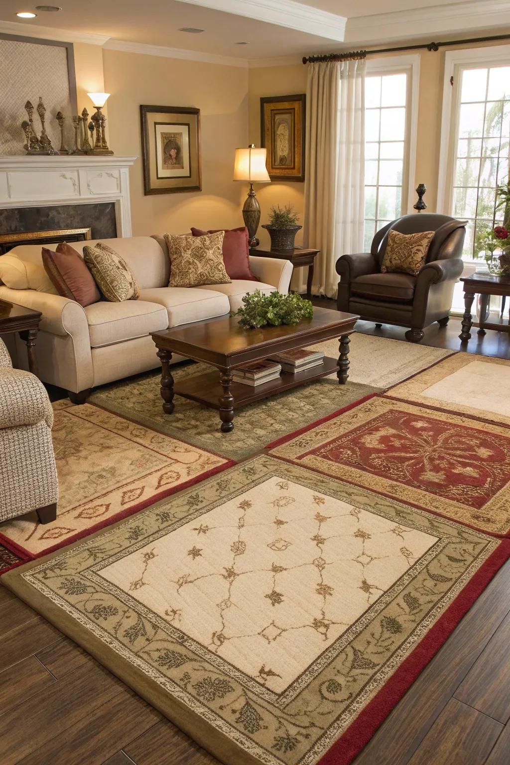 Area rugs offer a simple way to define and warm up spaces.