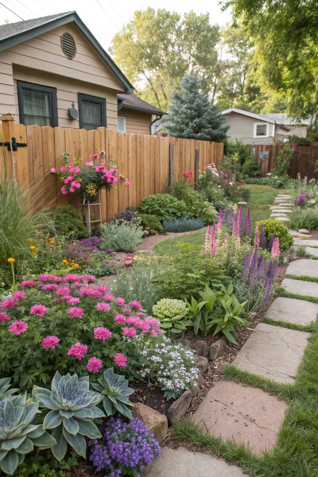 A vibrant mix of plants adds life and color to your space.