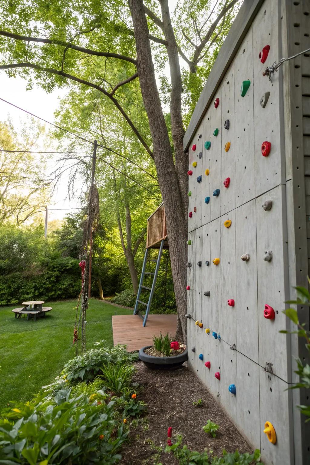 A climbing wall that invites exploration and fun