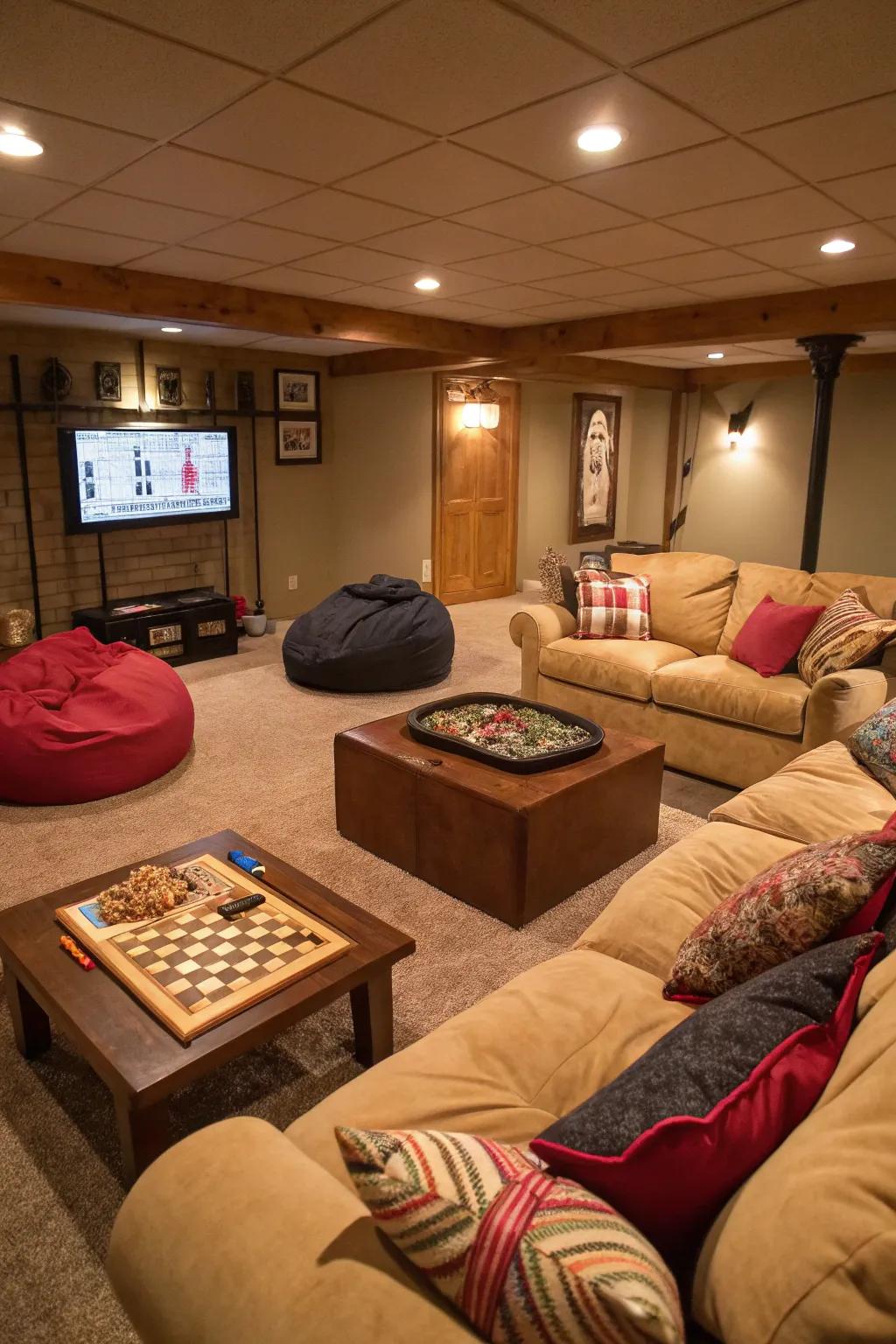 Comfortable seating makes your game room inviting and relaxing.