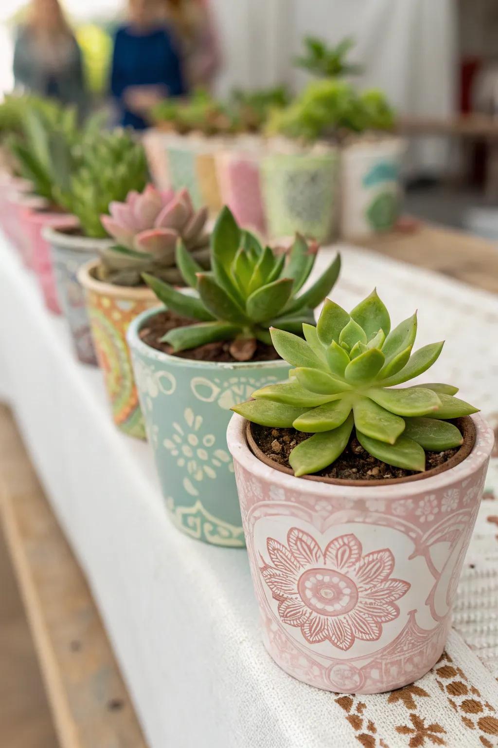 Mini succulents bring life and charm to your wedding favors.