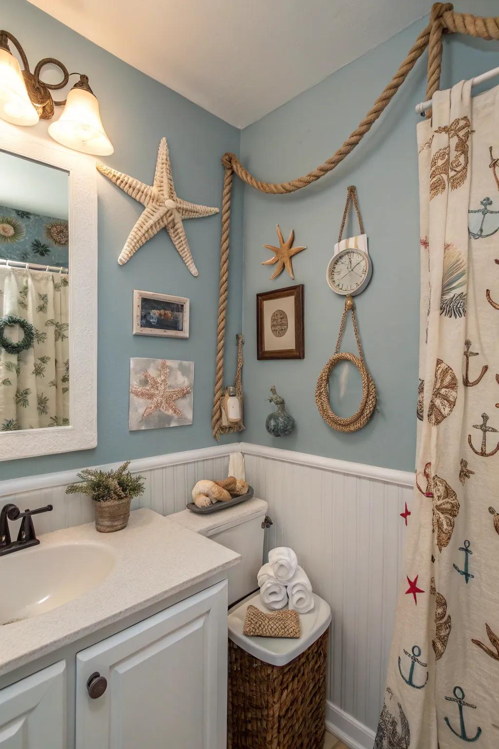 Seashells and starfish add a personal and coastal touch.