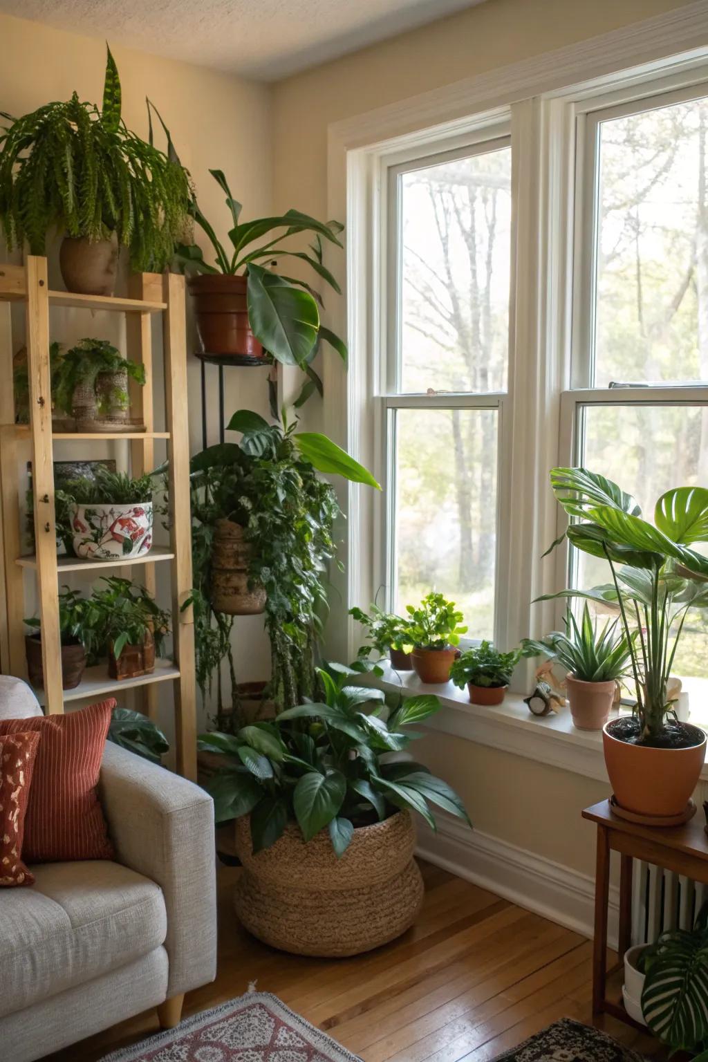 Houseplants bring life and freshness into your living room.