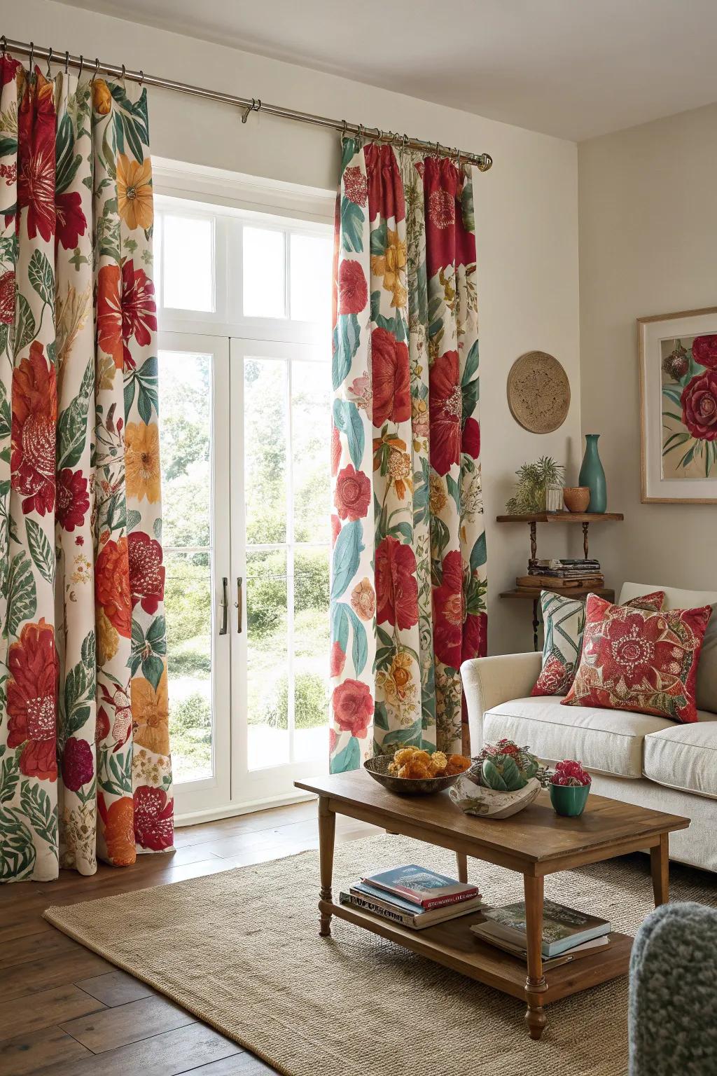 Patterned curtains bring personality and flair to any room.