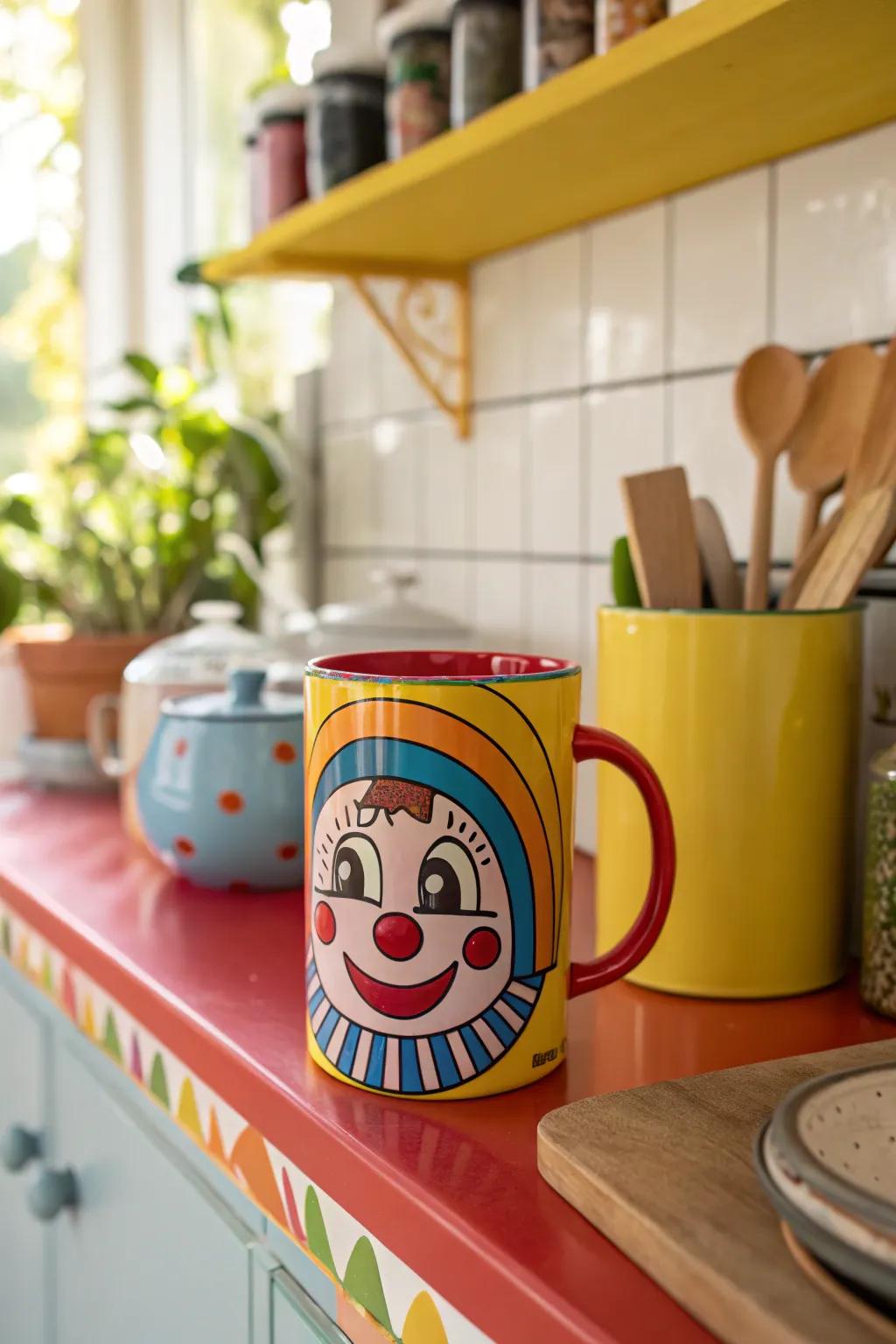A cartoon-themed face mug that injects a splash of color and nostalgia into your day.