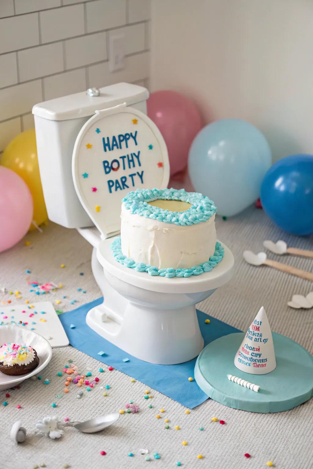 Flush away the years with this side-splitting 50th birthday cake!