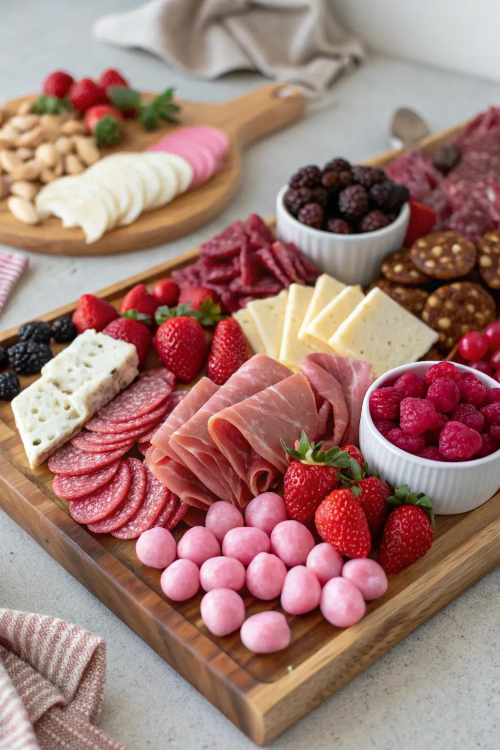 A beautifully designed assortment board ideal for Galentine's Day.