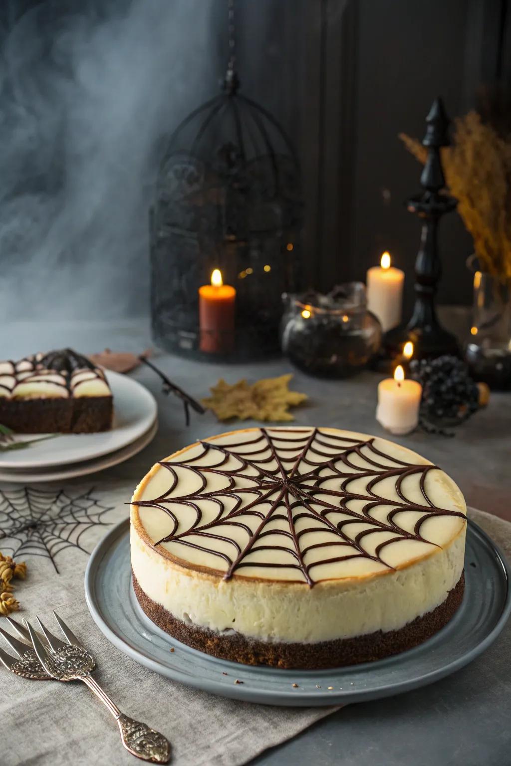 A confection arachnid web contributes a hint of eerie refinement.