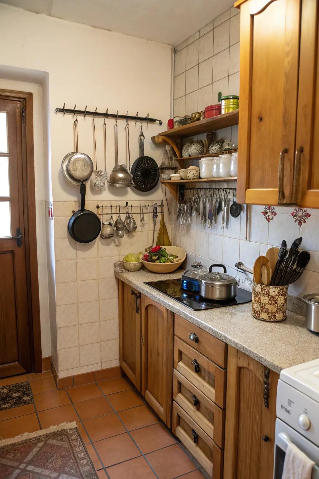 Efficient use of vertical space keeps your kitchen organized.