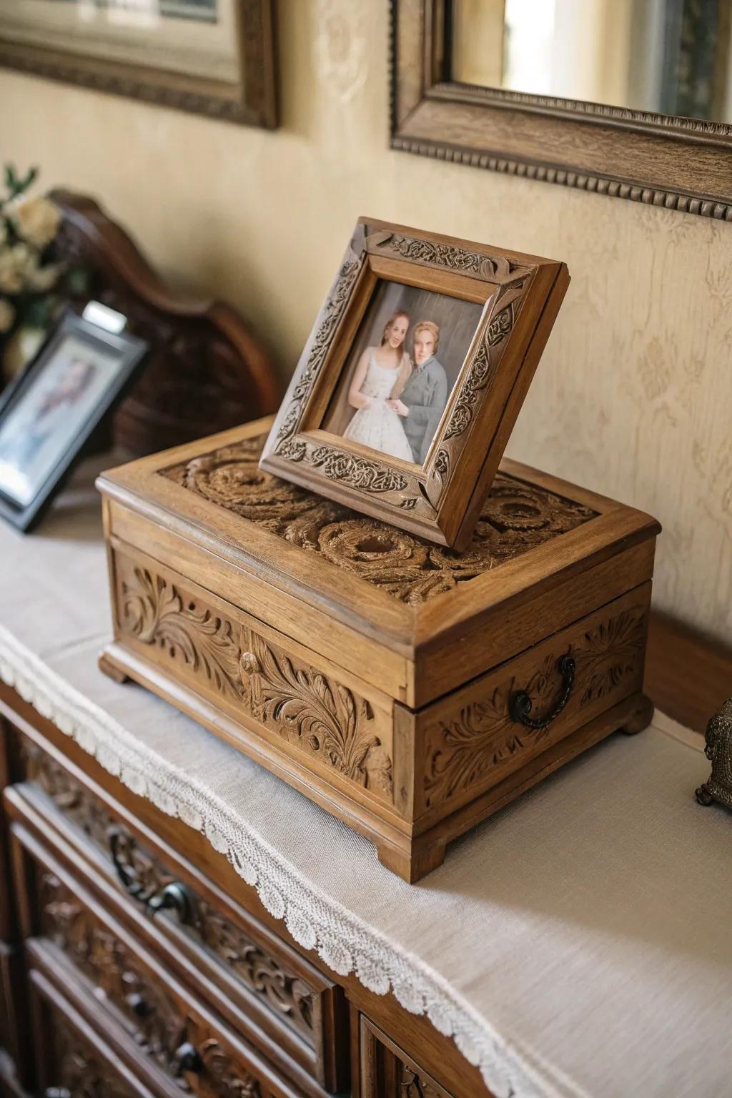 Keepsake boxes are a charming way to store precious memories.