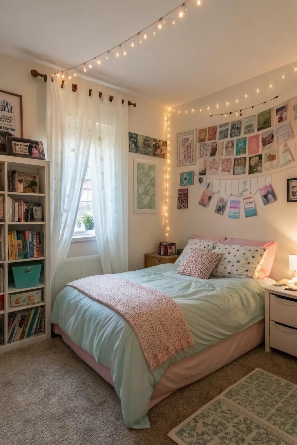 Soft tones impart a gentle and welcoming atmosphere to the area.