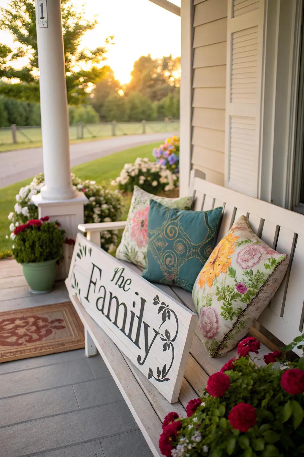 A personalized sign that makes your porch feel uniquely yours.