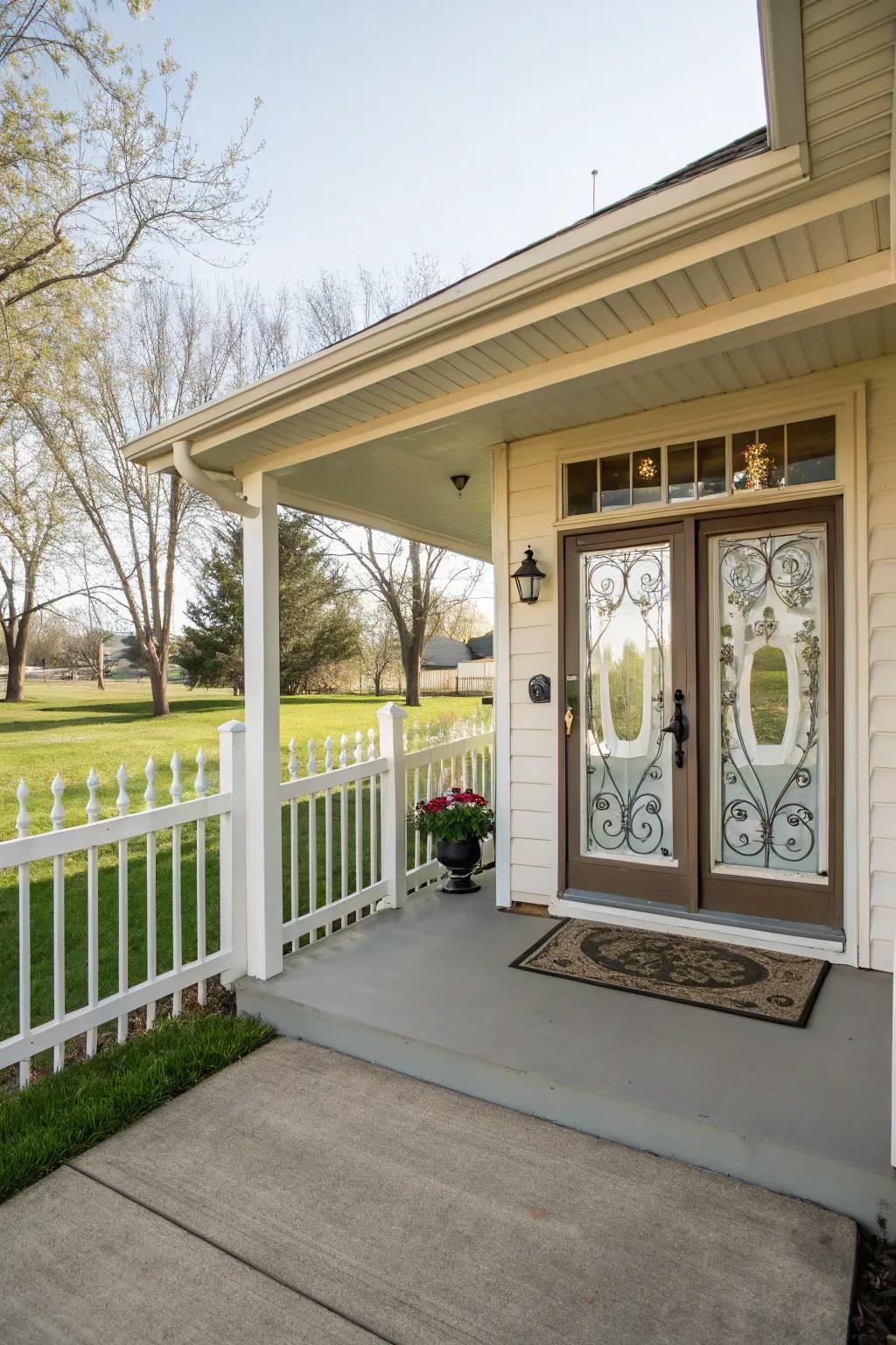 Glass panels can enhance your door's elegance and light up the entryway.