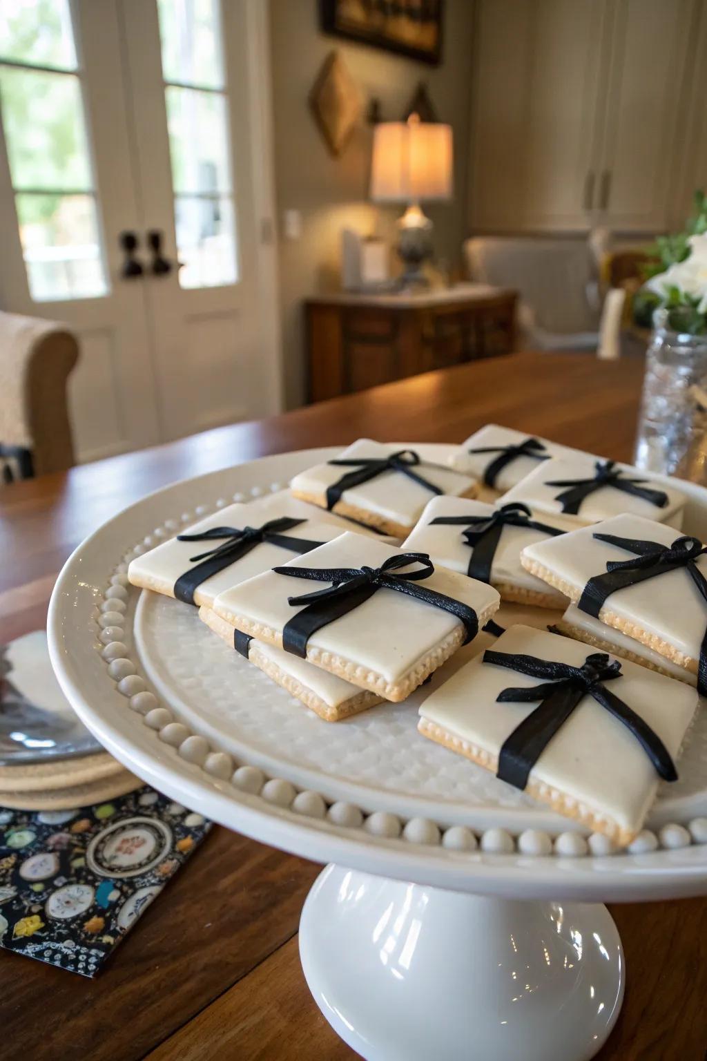 Cleverly designed graduation cap cookies that are as cute as they are delicious.