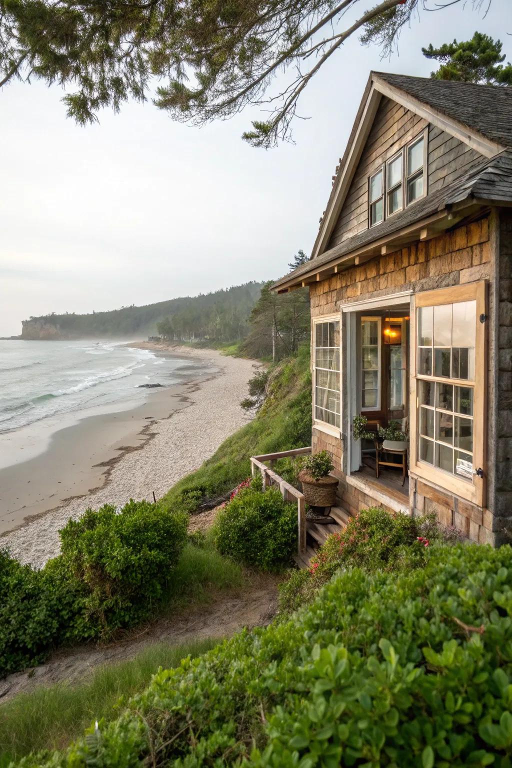 Beachfront residence overlooking the serene coastline.
