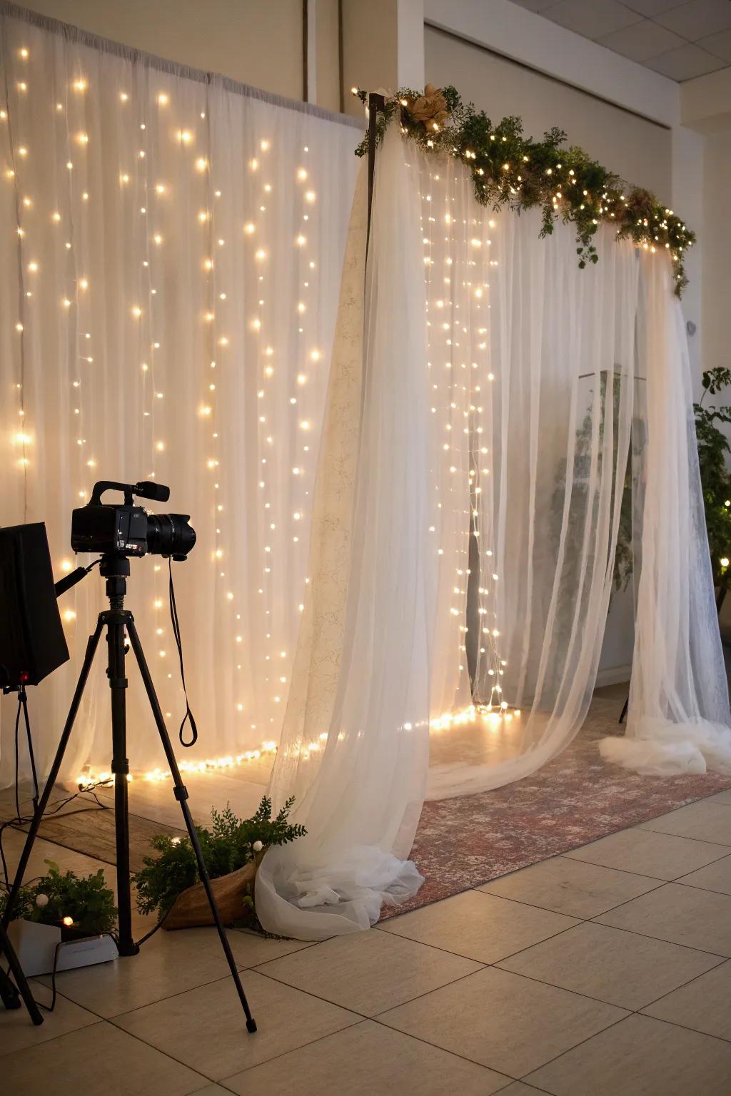 Set the scene with an enchanting tulle backdrop.