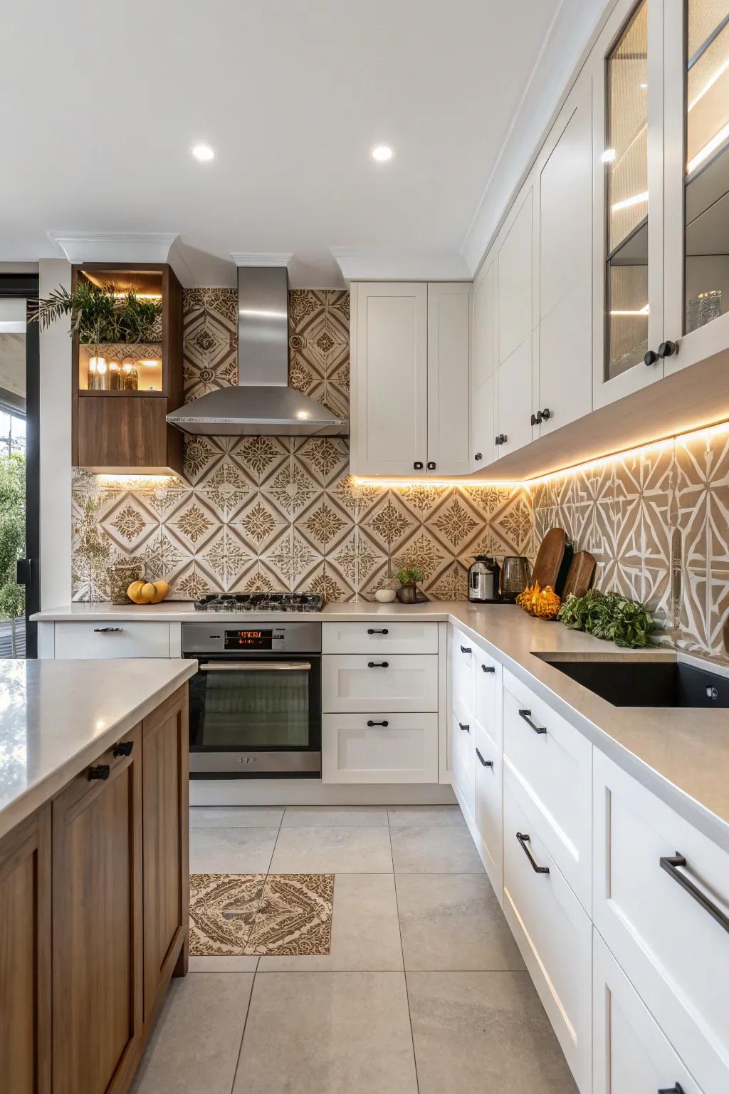 A kitchen where modern design meets traditional charm.