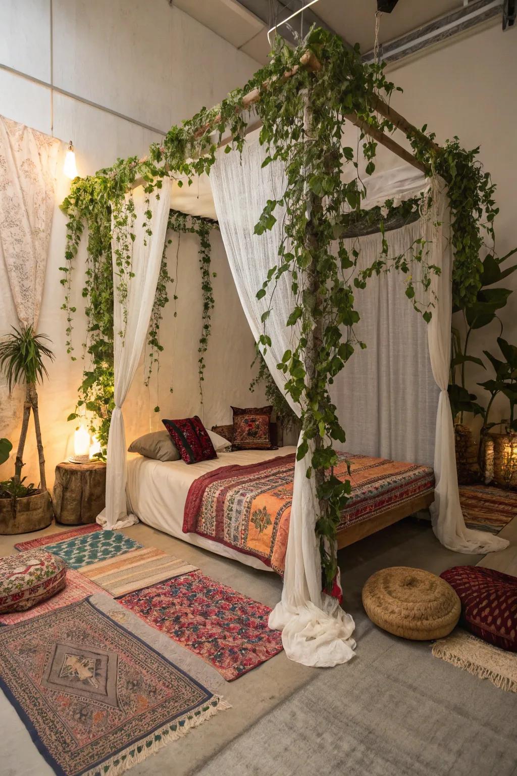 Infuse bohemian charm with cascading vines.