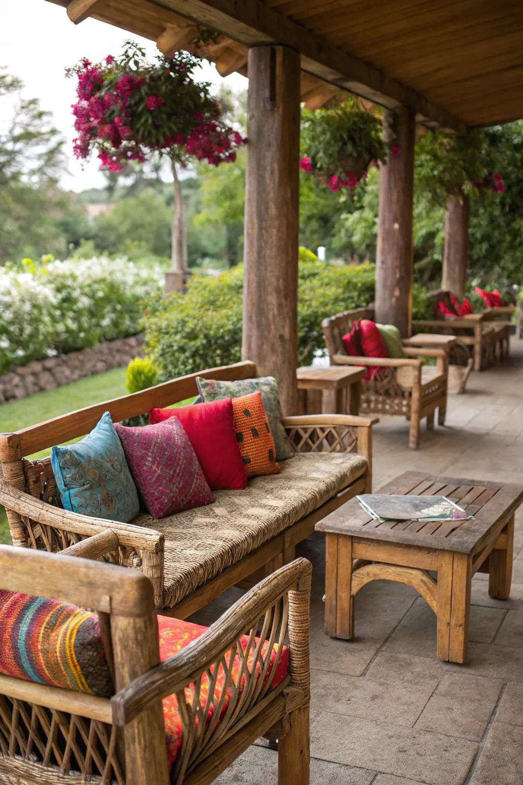 Rustic furniture that brings comfort and style to your patio.