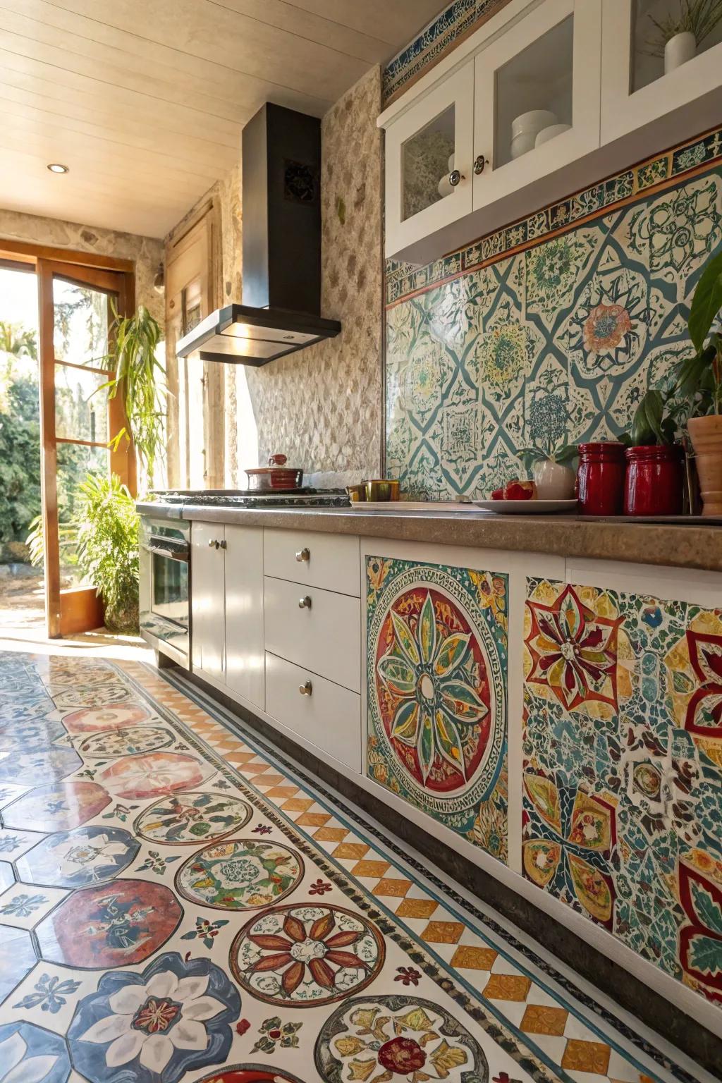 Creative patterns add a dash of adventure to your kitchen.