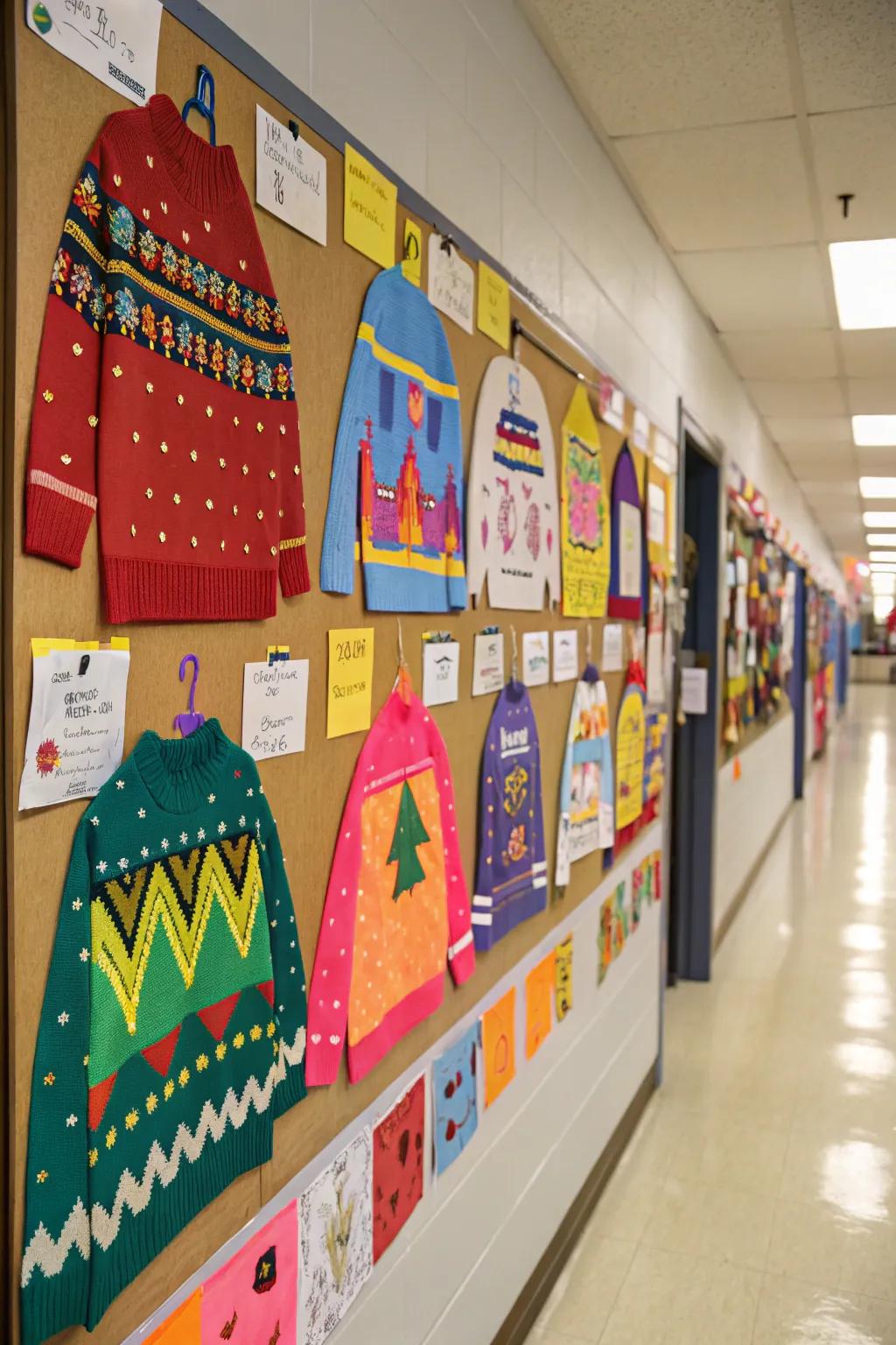 An exhibition of snug sweaters introduces a warm sensation to the winter bulletin board.