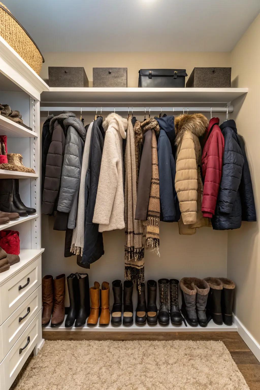 Use upward space with overhead racking.