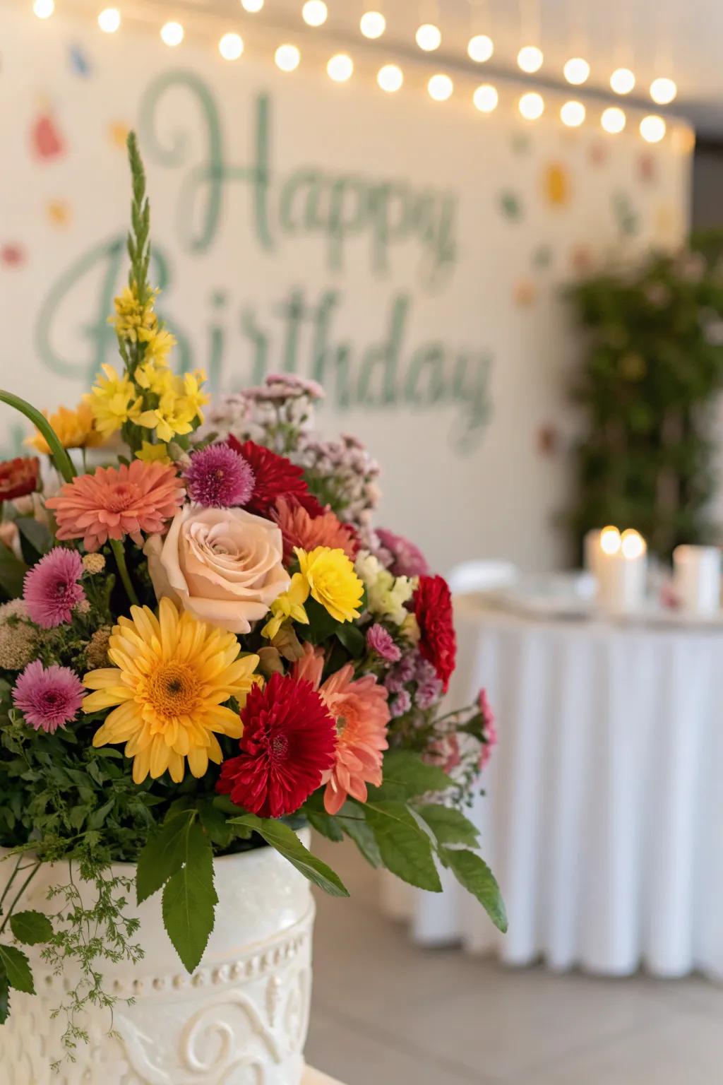 A botanical theme that infuses natural elegance into the celebratory atmosphere.