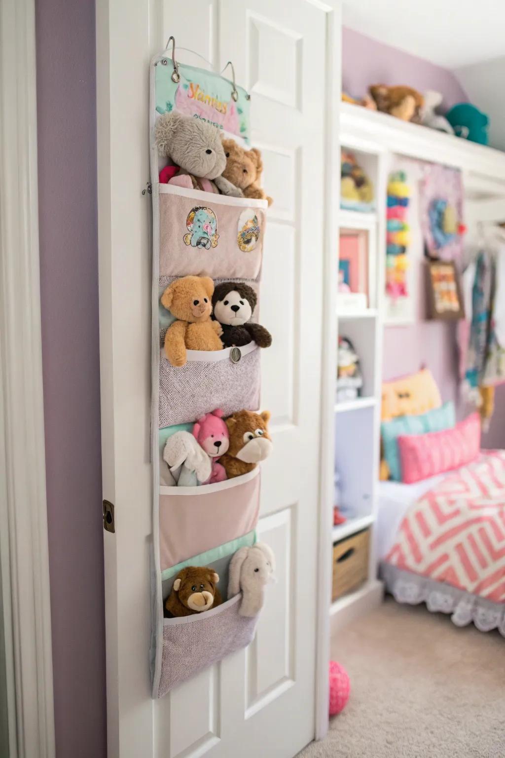 Over-the-door organizers are ideal for saving space.